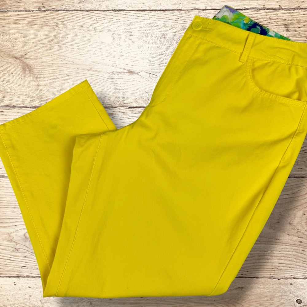 COLDWATER CREEK Womens Natural Fit Cropped Jeans Pants Size 12 Yellow NWT